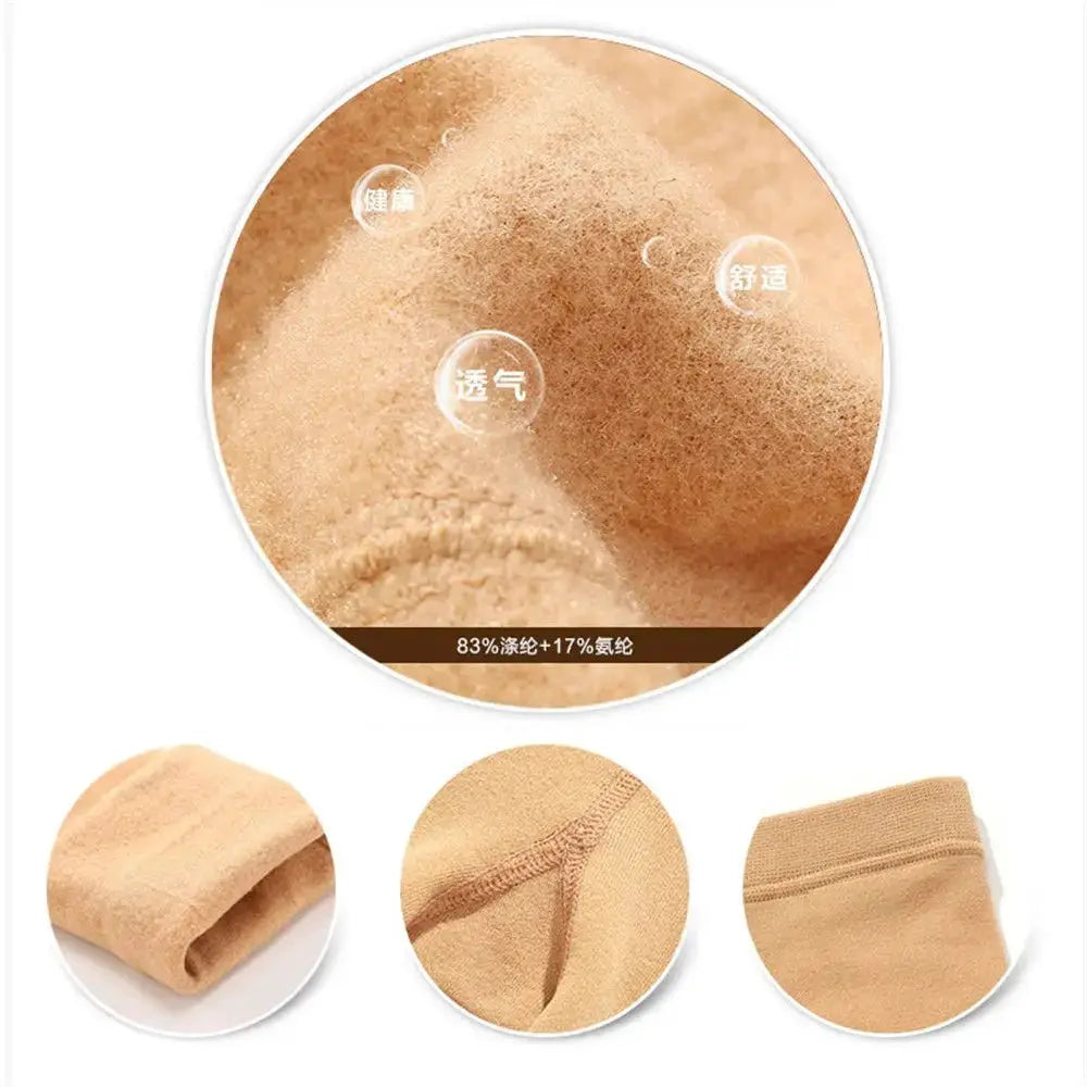 Women's fleece-lined thermal leggings by Simples Market, warm beige, 8 colors