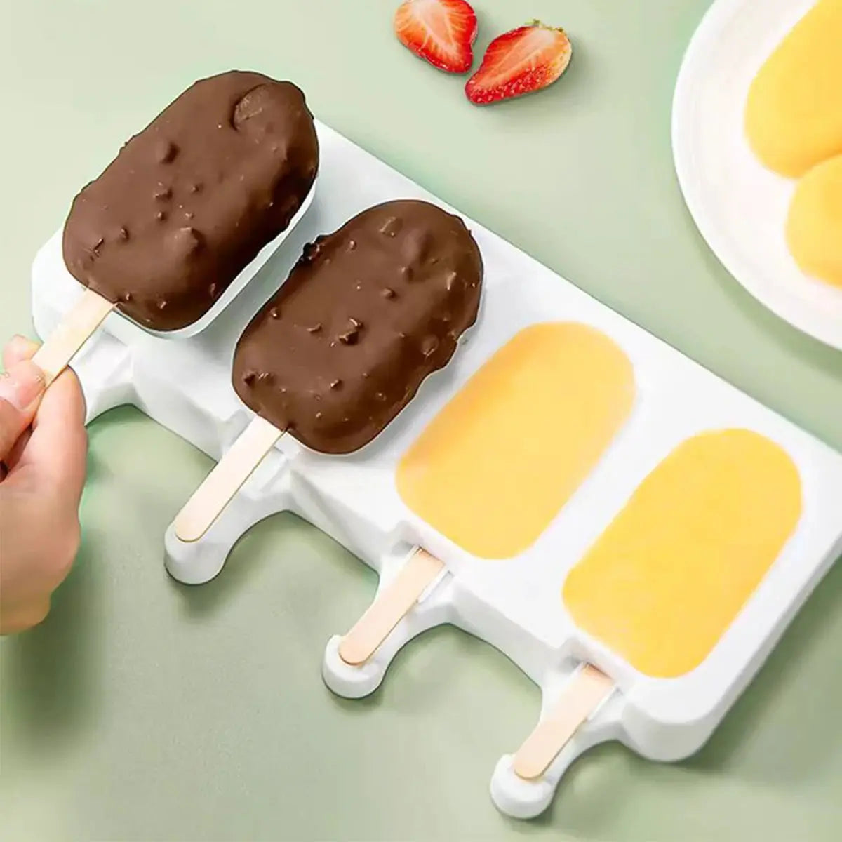 Silicone Ice Cream Mold For DIY Treats, Fruit Juice Popsicle Tray, Popsicle Mould, Baking Mold, Ice Tray