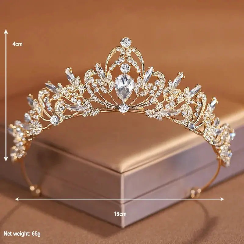 Purple Bridal Headwear Crystal Crown For Women Grand Party Tiara Wedding And Birthday Accessory