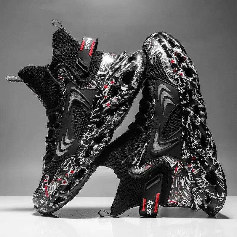 Mens Casual Sneakers Breathable Flyknit Upper Running Shoes Luxury Trainers For Everyday Wear