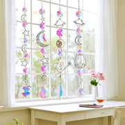 Galaxy Stars Moon Crystal Sun Catcher Hanging Decoration For Outdoor Garden Wall