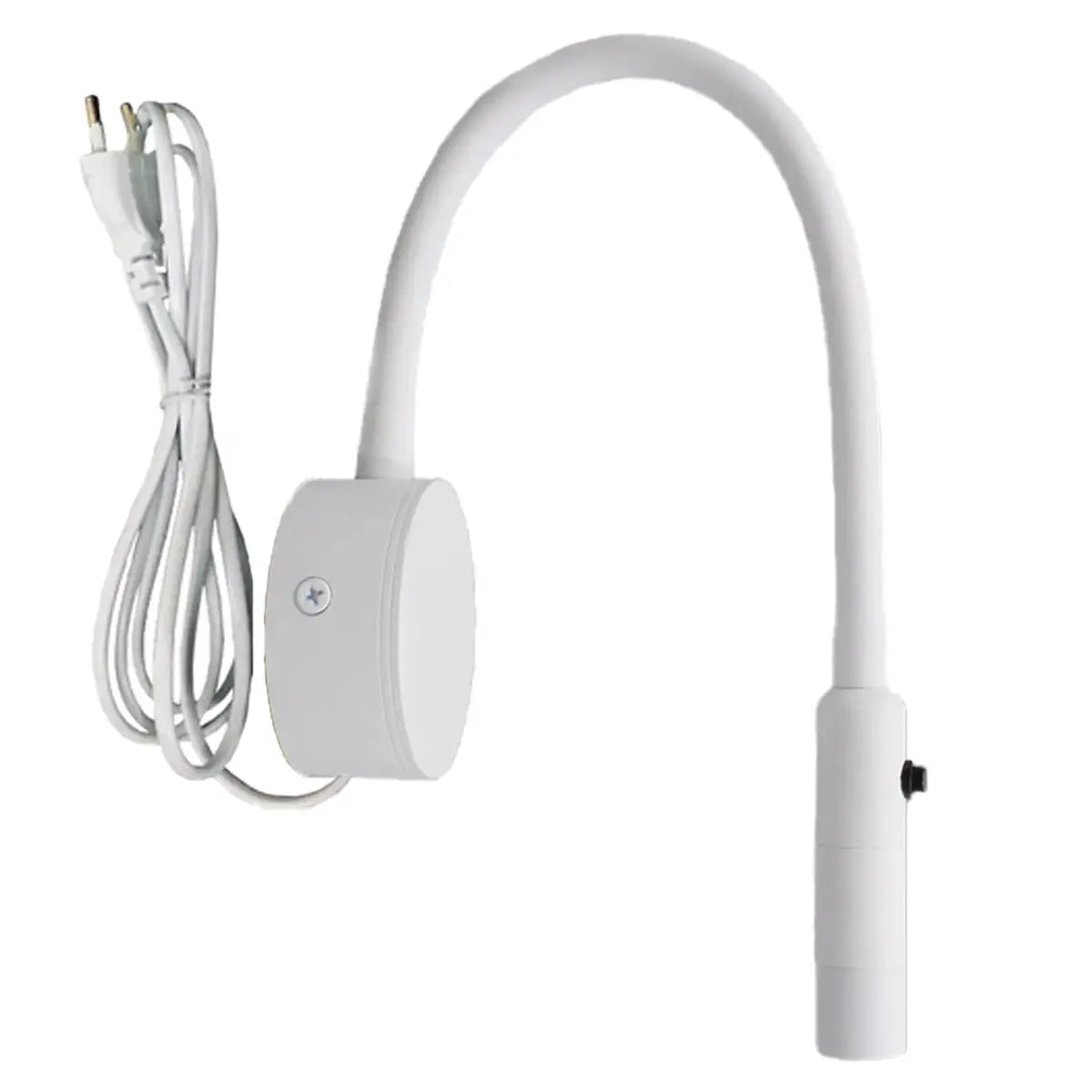 Simples Market LED flexible hose wall lamp in white with gooseneck, plug-in cord and switch