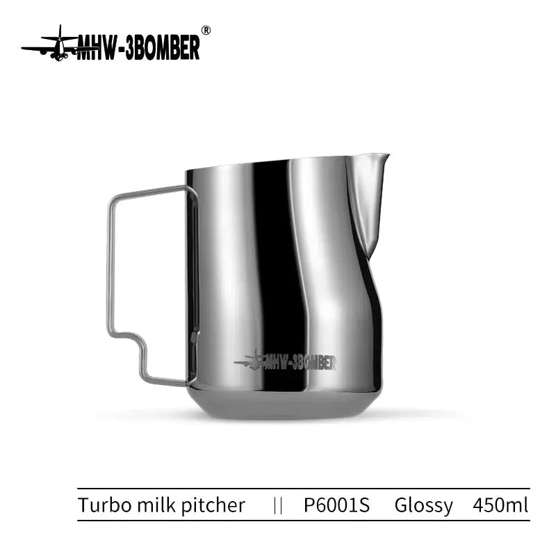 MHW3BOMBER Turbo Milk Frothing Pitcher 350ml 450ml Stainless Steel Professional Home Barista Kitchen Accessory