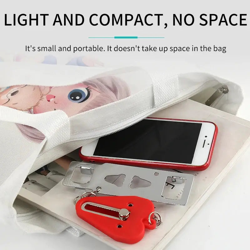 Simples Market security portable door lock latch, red no-drill travel safety device for hotel rooms