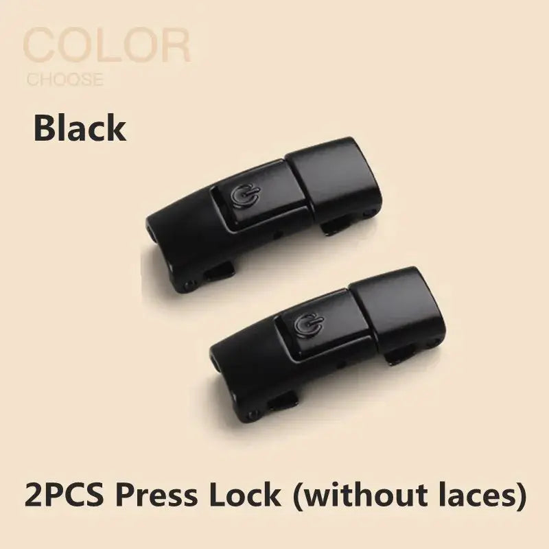 2pcs black press-lock shoelace locks (without laces)