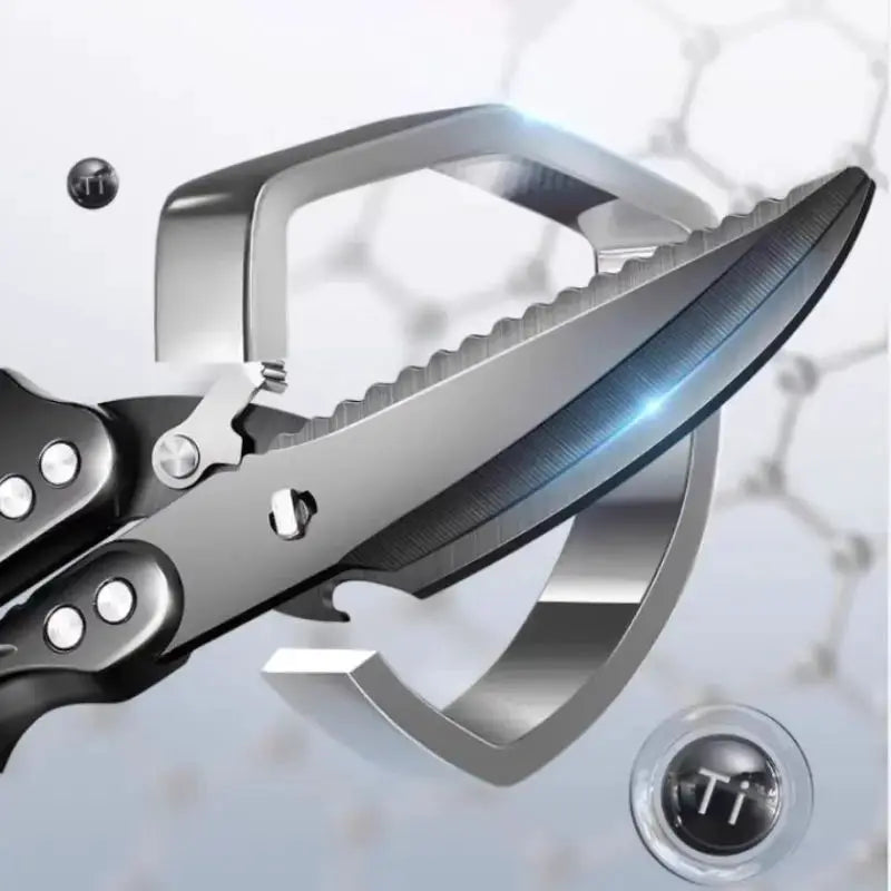 Brand Kitchen Scissors Black Titanium Stainless Steel Heavy Duty Bone Cutting Shears For Chicken Duck Goose