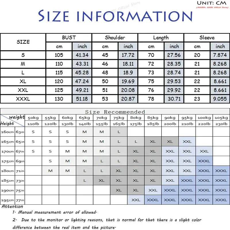 Size information chart for Simples Market men's short sleeve polo shirts; bust, shoulder, length, sleeve (S–XXXL)