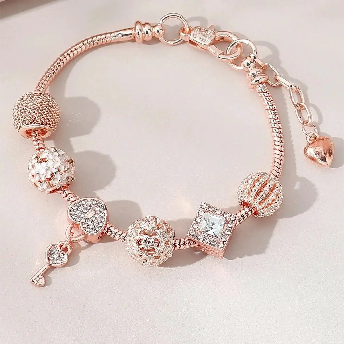 Women's Fashion Beaded Multi Element Bracelet Charm Love Pan Family Daily Wear Party Gift