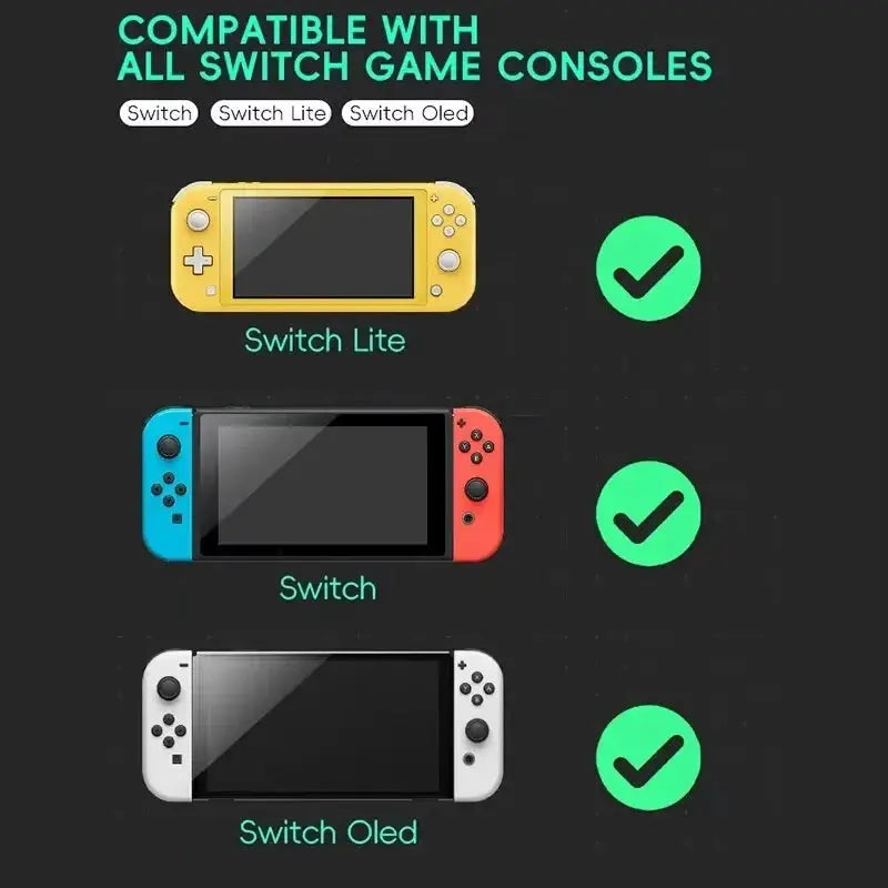 ShieldTech Two Pack Switch Tempered Glass Screen Protectors Ultra Clear 0.3mm For Nintendo Switch OLED Lite NS