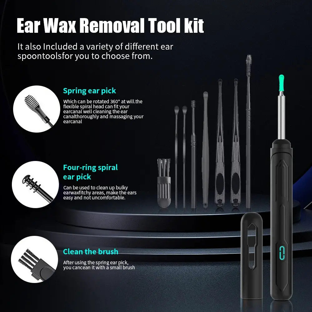 NK3 Pro Ear Cleaner With Camera Set 1296P HD Camera 360 Degree Wide Angle Lens For Precise Wax Removal