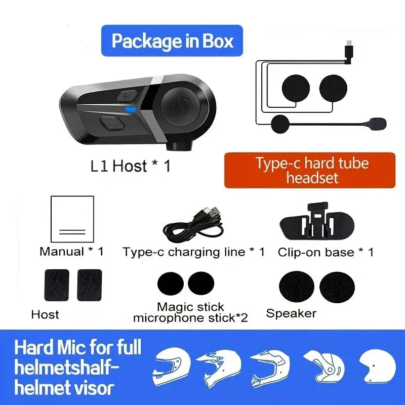 RidePulse Bluetooth 5.3 Wireless Motorcycle Helmet Headset With Hands Free Calls Waterproof Earphones And Music Player
