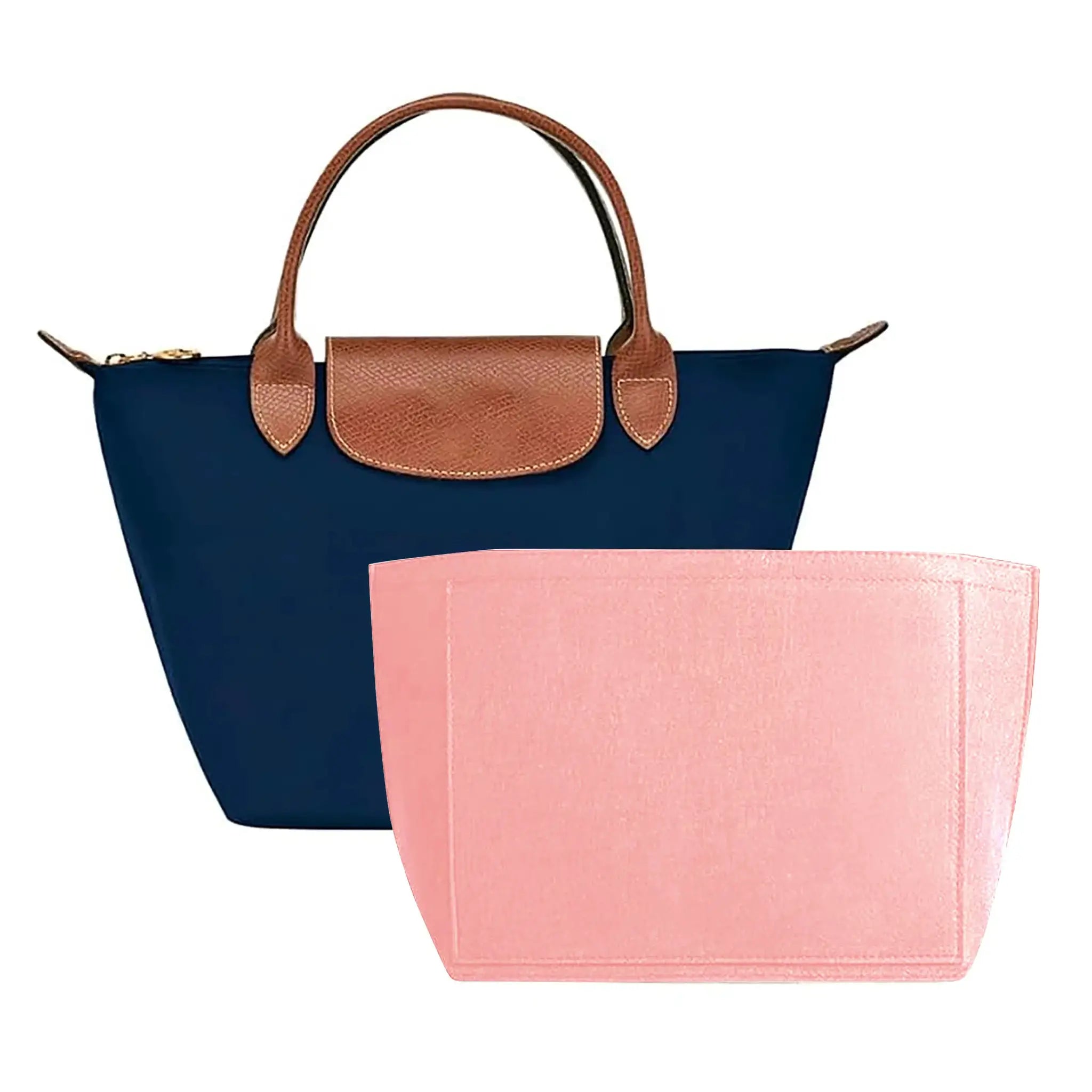 LuxLiner Felt Insert Bag for Longchamp Handbags Premium Purse Organizer Travel Makeup Essentials