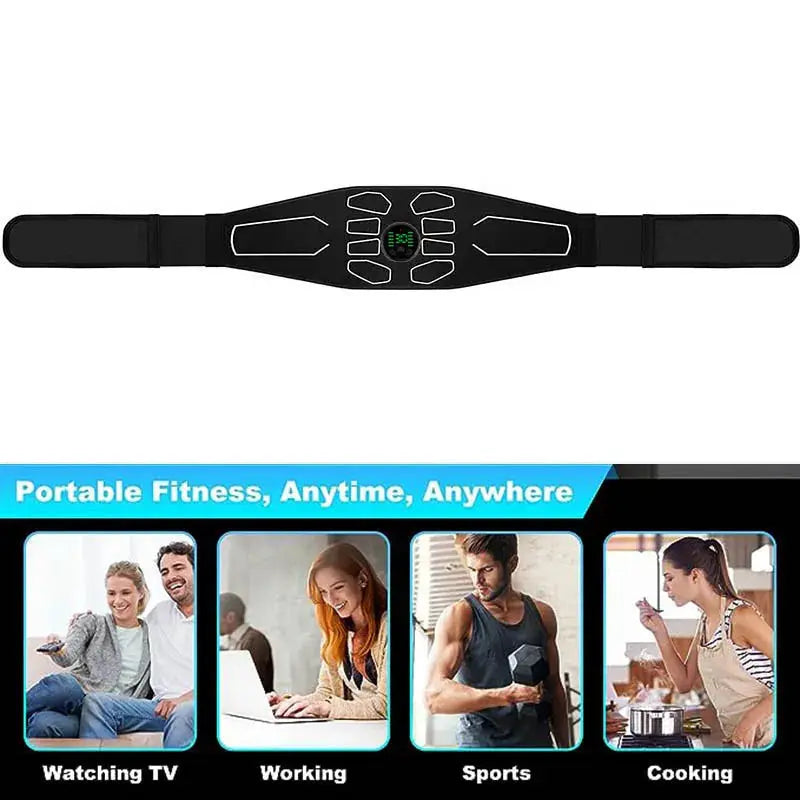 120cm Abdominal Massager Waist Belt Fitness Equipment Muscle Toner For Abdominal Training At Home