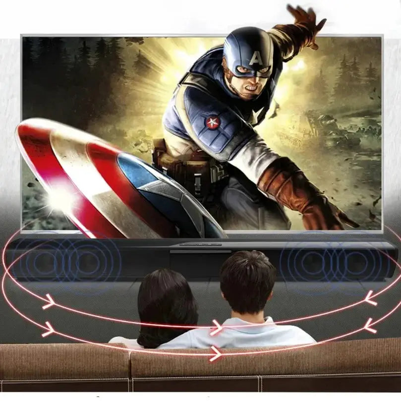 XIKCU soundbar speakers with remote control, black Bluetooth 5.3 surround sound for home cinema under a TV
