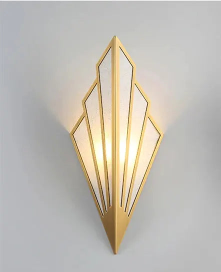 Nordic wall lamp gold geometric LED iron wall sconce by Simples Market for living room or bedroom.