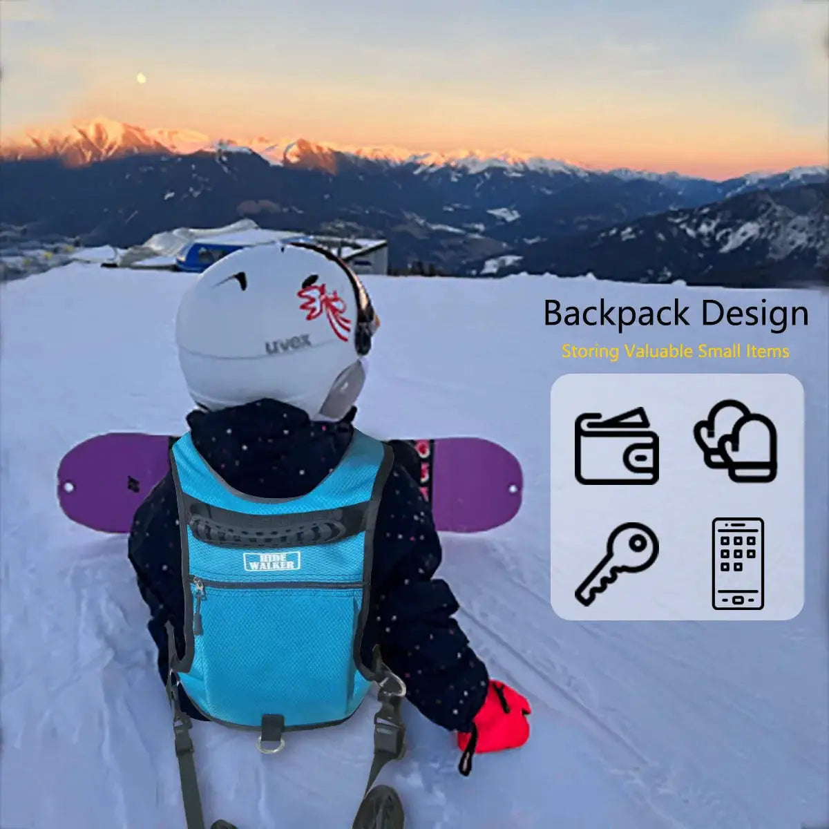 Kids Ski Harness Backpack Adjustable Snowboard Training Belt Speed Control Leash For Safe Learning