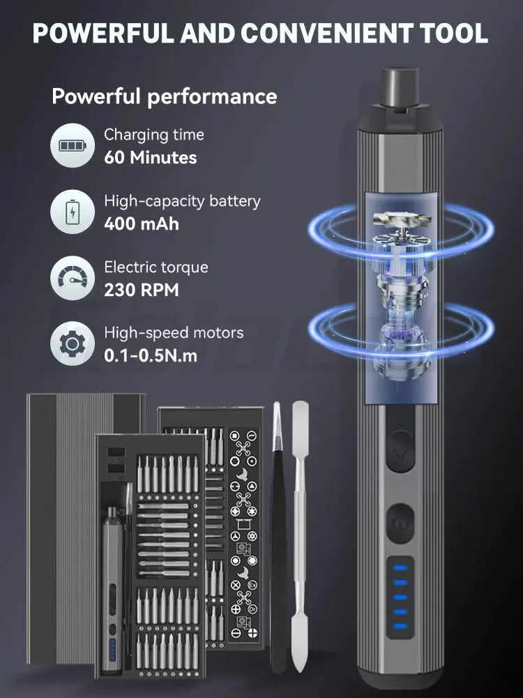 68 In 1 Precision Electric Screwdriver Set With Adjustable Torque And LED Fill Light For Mobile Phone And iPad Repair
