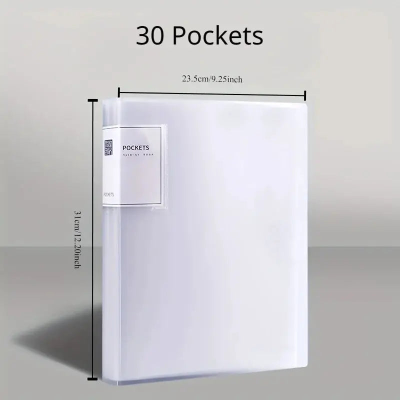 Simples Market Data Book A4 transparent insert folder with 30 pockets, multi-layer, clear plastic office file