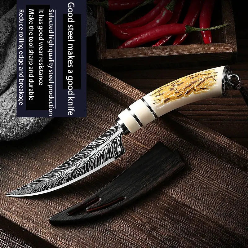 Professional Stainless Steel Kitchen Knife Set Multi Functional Utility Knife For Steak Deboning And Fruit Prep