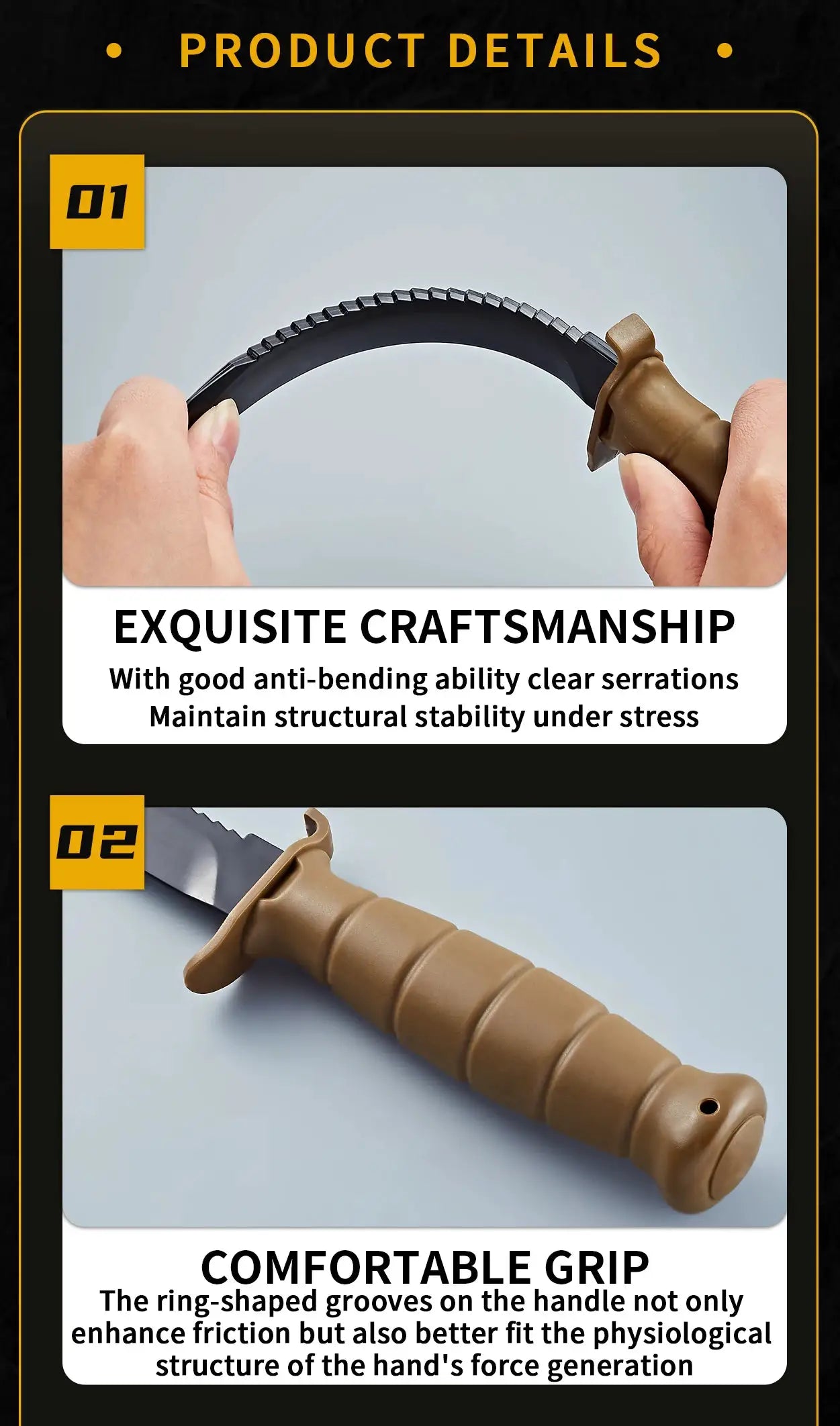 zlang training fixed-blade combat knife with ABS handle and rubber TPE soft blade by Simples Market
