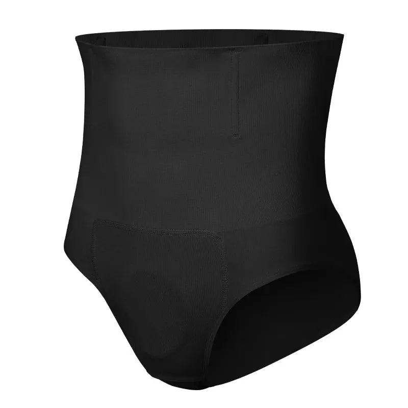 Miss Moly men's high-waist shapewear brief, black, double-layer tummy control with 3D pouch butt lifter