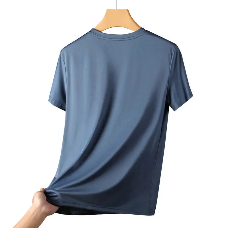 CHRLCK Mens Quick Dry Running Tee Breathable Soft Elastic Outdoor Sports Shirt For Hiking Fishing Summer