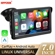 Hippcron 7Inch Car Radio With Wireless CarPlay Android Auto Universal