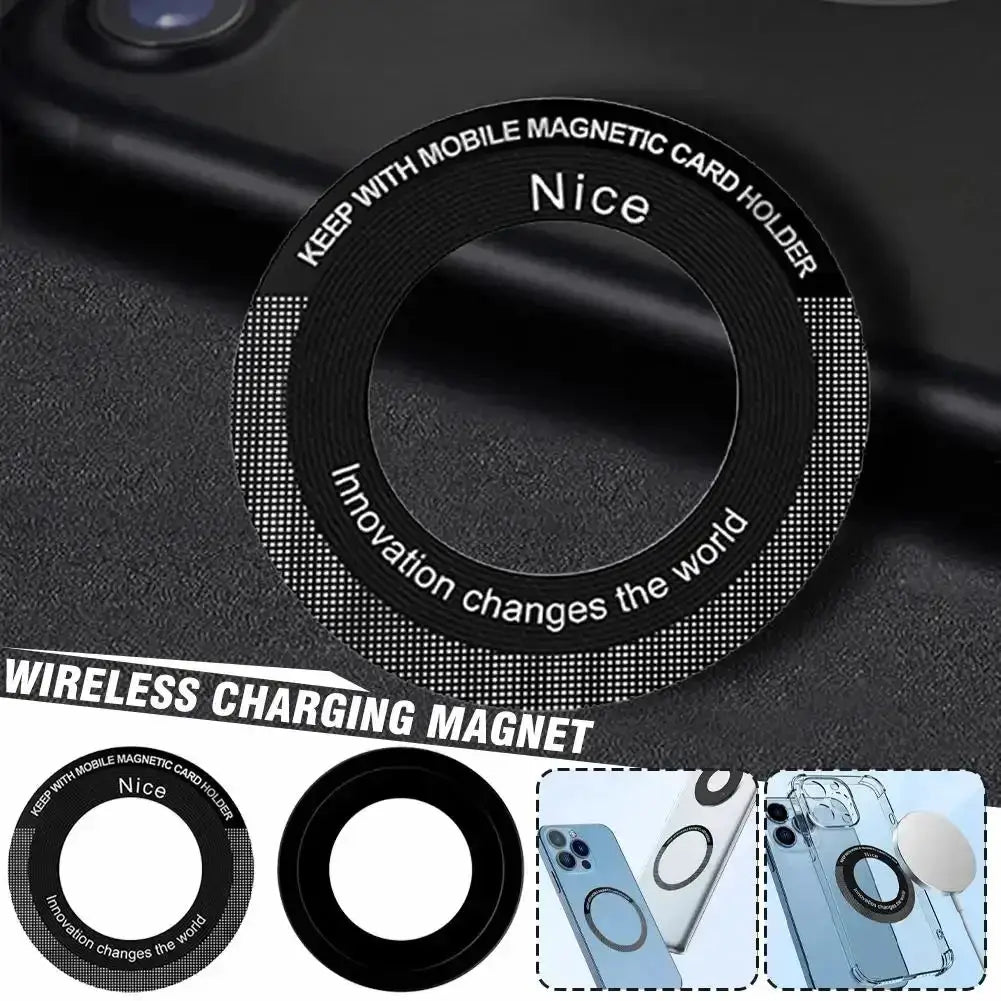 Simples Market Magsafe magnetic plate ring universal; black metal wireless charging plate for car holder (3 rings shown)