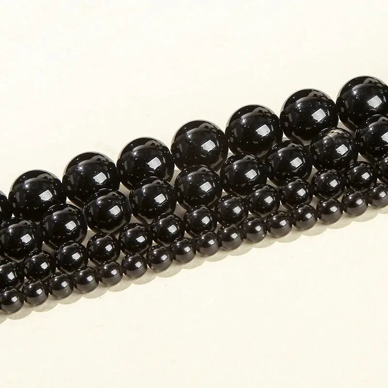 4mm 6mm 8mm 10mm Natural Stone Black Obsidian Beads Polished Round Loose Spacer Beads For Jewelry Making DIY Necklace