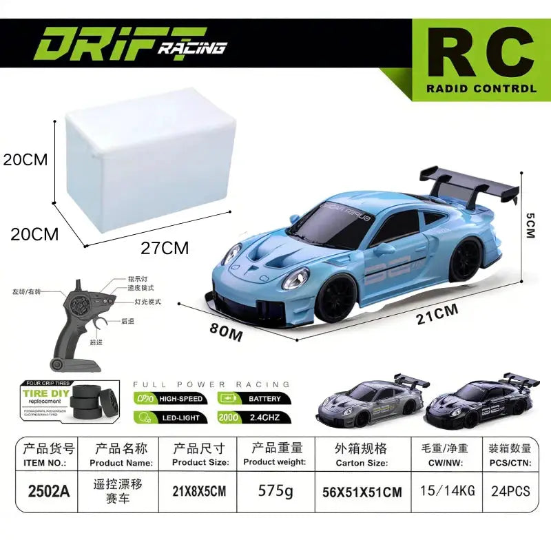 Limited Edition RC Drift GT3 RS 1 To 24 Scale High Speed Remote Control Car Gift For Kids 14 Up