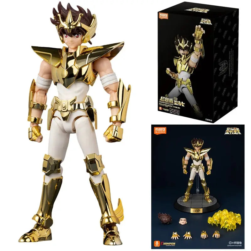 Blokees Original Gold Saint Seiya Dragon Shiryu Capricorn Shura Cancer Deathmask Champion Class Action Figure Gift
