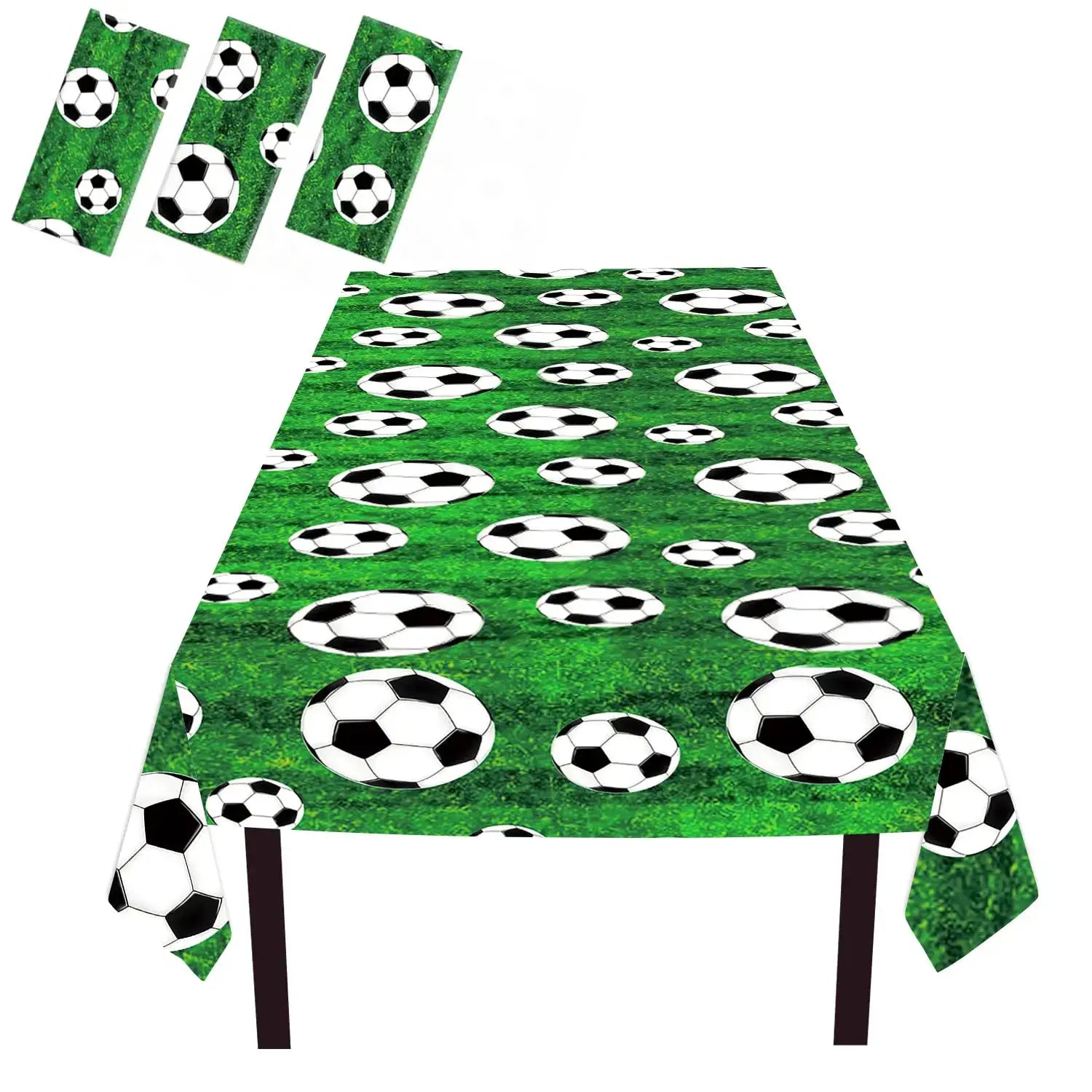 Soccer Theme Disposable Tableware Set Plates Cups Napkins Tablecloth