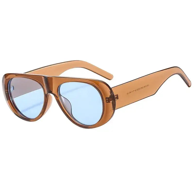 Designer Oval Sunglasses Large Frame Colorful Mirror Lenses for Men and Women Unisex UV Protection