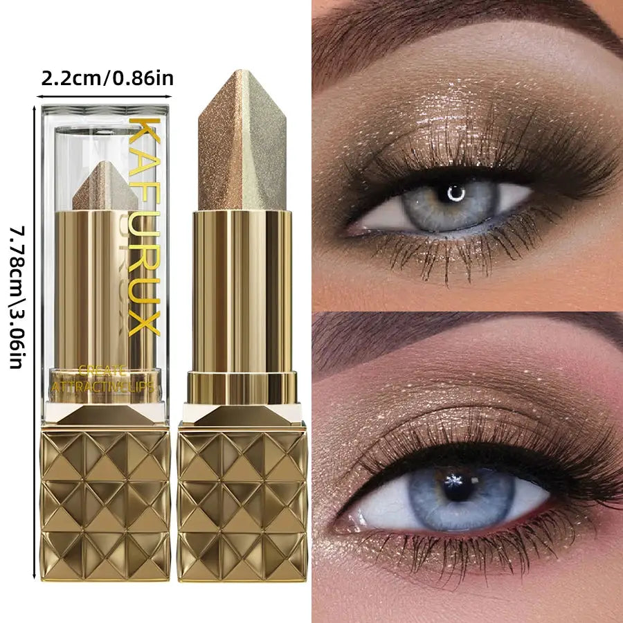 NovaBeauty Two Color Eye Shadow Stick Shimmer Glitter Brown Dimensional Natural Look All Day Waterproof