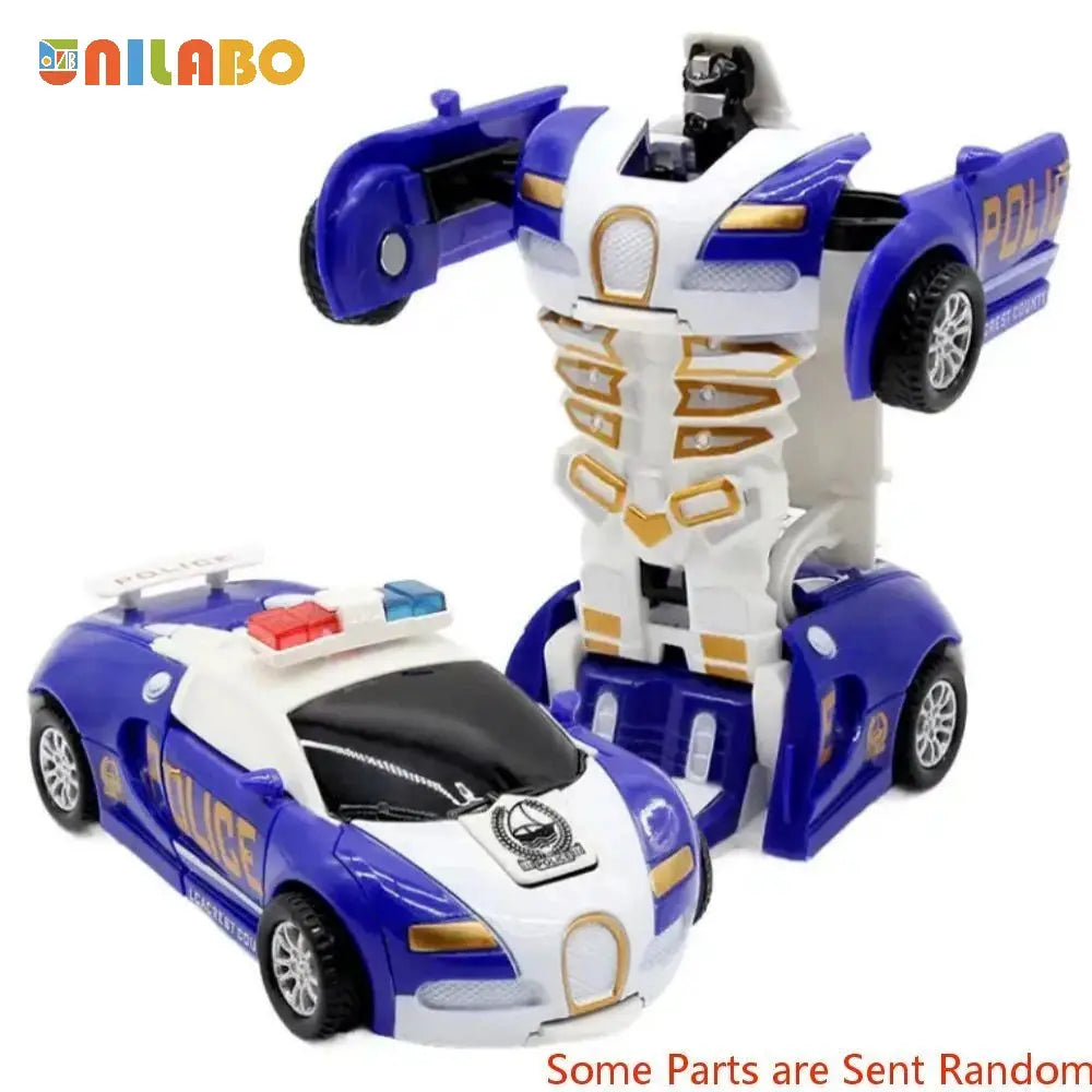 Transformable Robot Sports Car Toy No Batteries Educational Kids Gift Colorful Model Vehicle For Play Learning