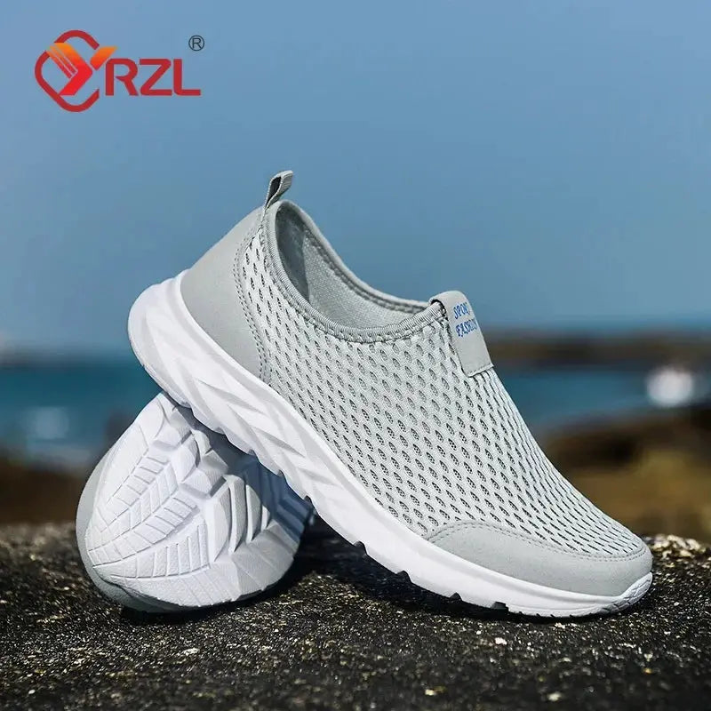 YRZL Mens Breathable Mesh Sneakers Casual Shoes Tennis Outdoor Non Slip Outsole Lightweight Walking Loafers