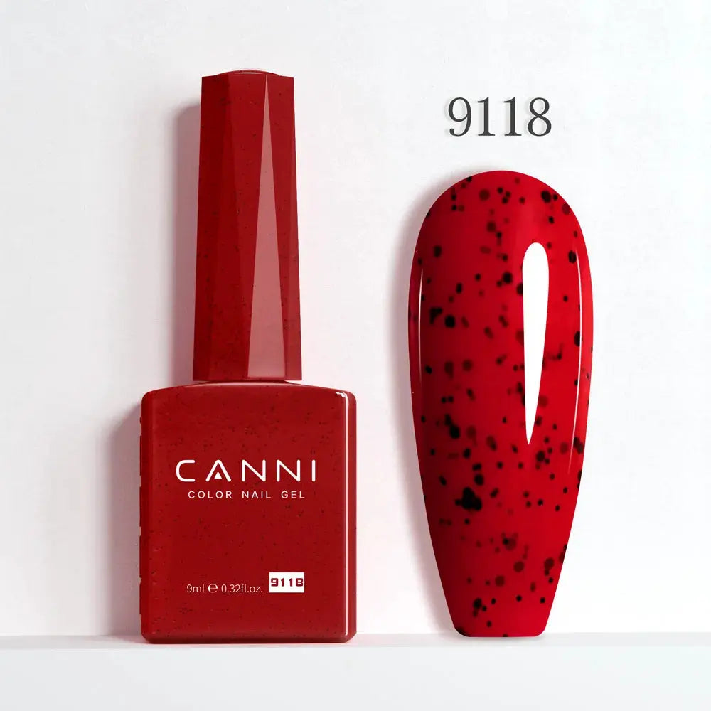 Canni Hema Free Nail Gel Polish Christmas Red Collection Semi Permanent 9ml Long Lasting Shine