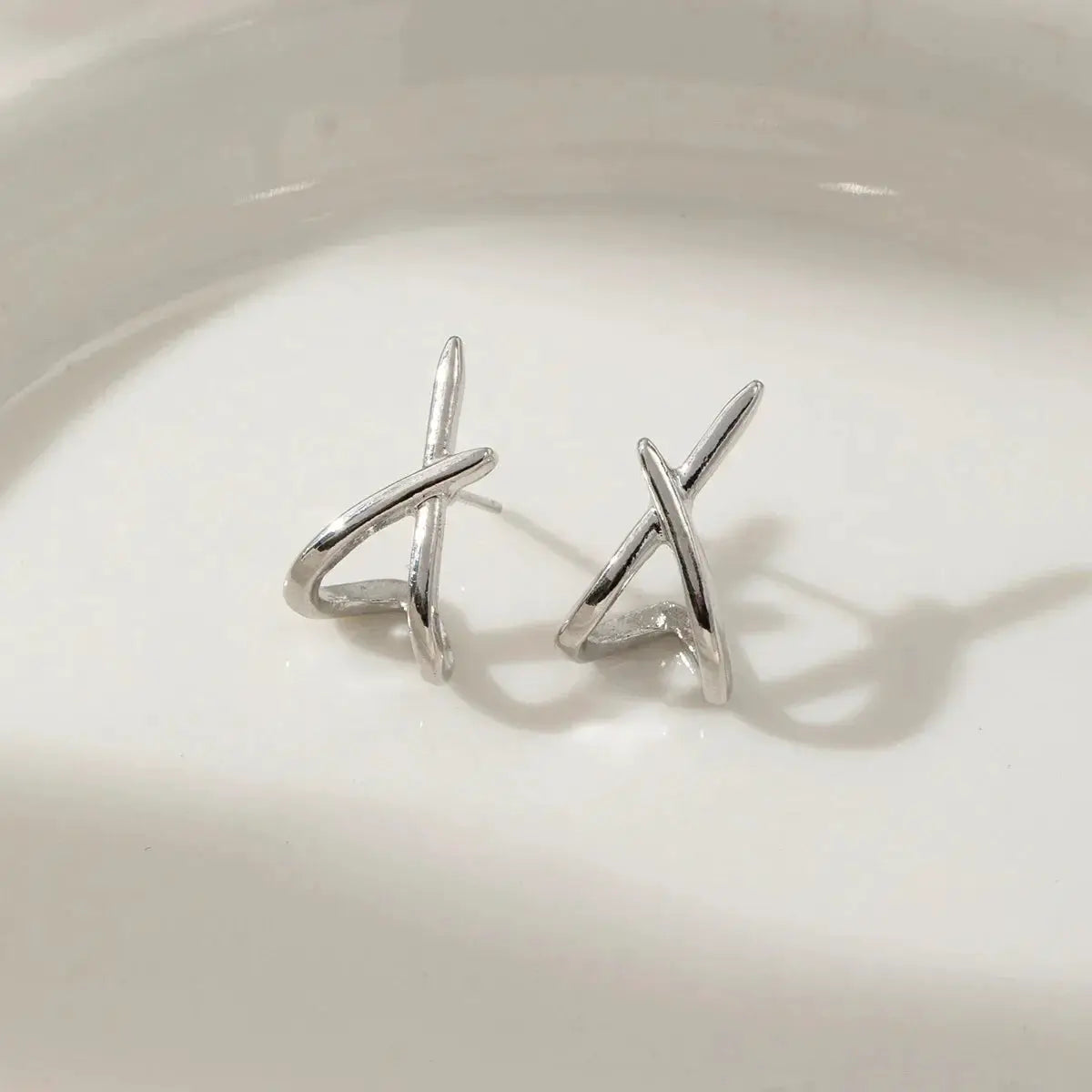 LATS Trendy Gold Color Cross Stud Earrings For Women Dainty Minimalist Earrings Fashion Jewelry Party Gifts Wholesale