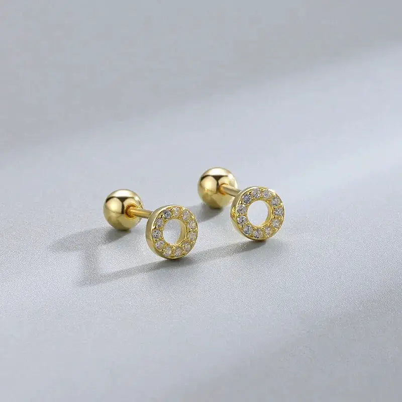 Hypoallergenic Heart Stud Earrings For Women Girls Screw Back Cartilage Helix Piercing Jewelry Gifts