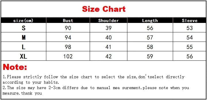 Simples Market Spring Autumn Striped Women's Shirt size chart with bust, shoulder, length and sleeve measurements.