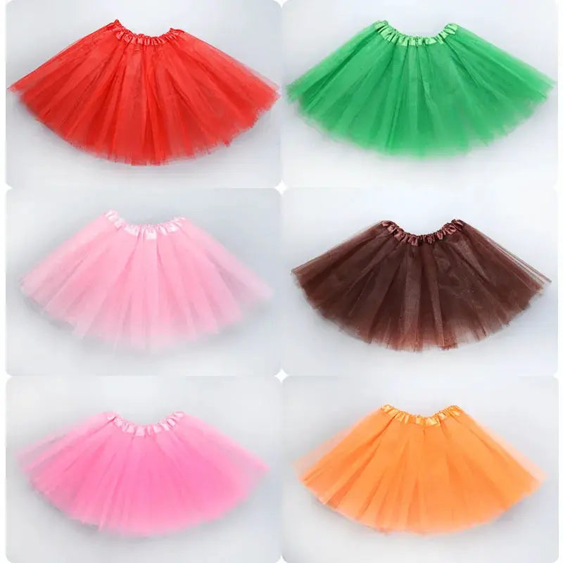 DreamDance Girls Elastic Ballet Tutu Skirt Three Layer Tulle Satin Waistband For Full Ball Gown Look Ages 2 To 8