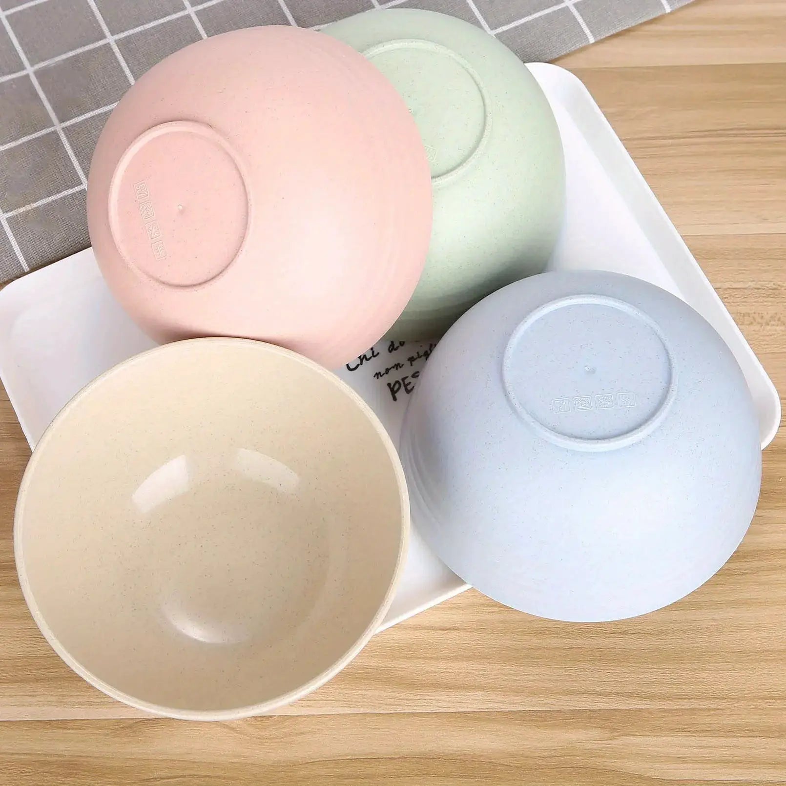 4 Piece Non Fragile Grain Bowl Set 24 Oz PP Plastic Bowls for Soup Rice Grains Microwave and Dishwasher Safe