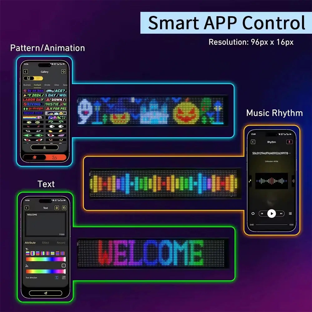 Bluetooth LED Matrix Pixel Panel Nightlight App Control Programmable