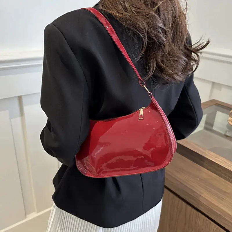 Retro Chic PU Leather Shoulder Underarm Bag With Multi Pocket Interior For Easy Organization