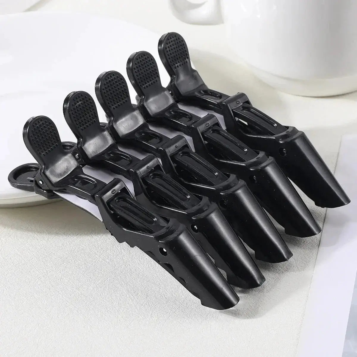 SalonPro 5 Pack Alligator Hair Clips Set With Double Hinged Clamps And Two Springs For Secure All Day Salon Styling