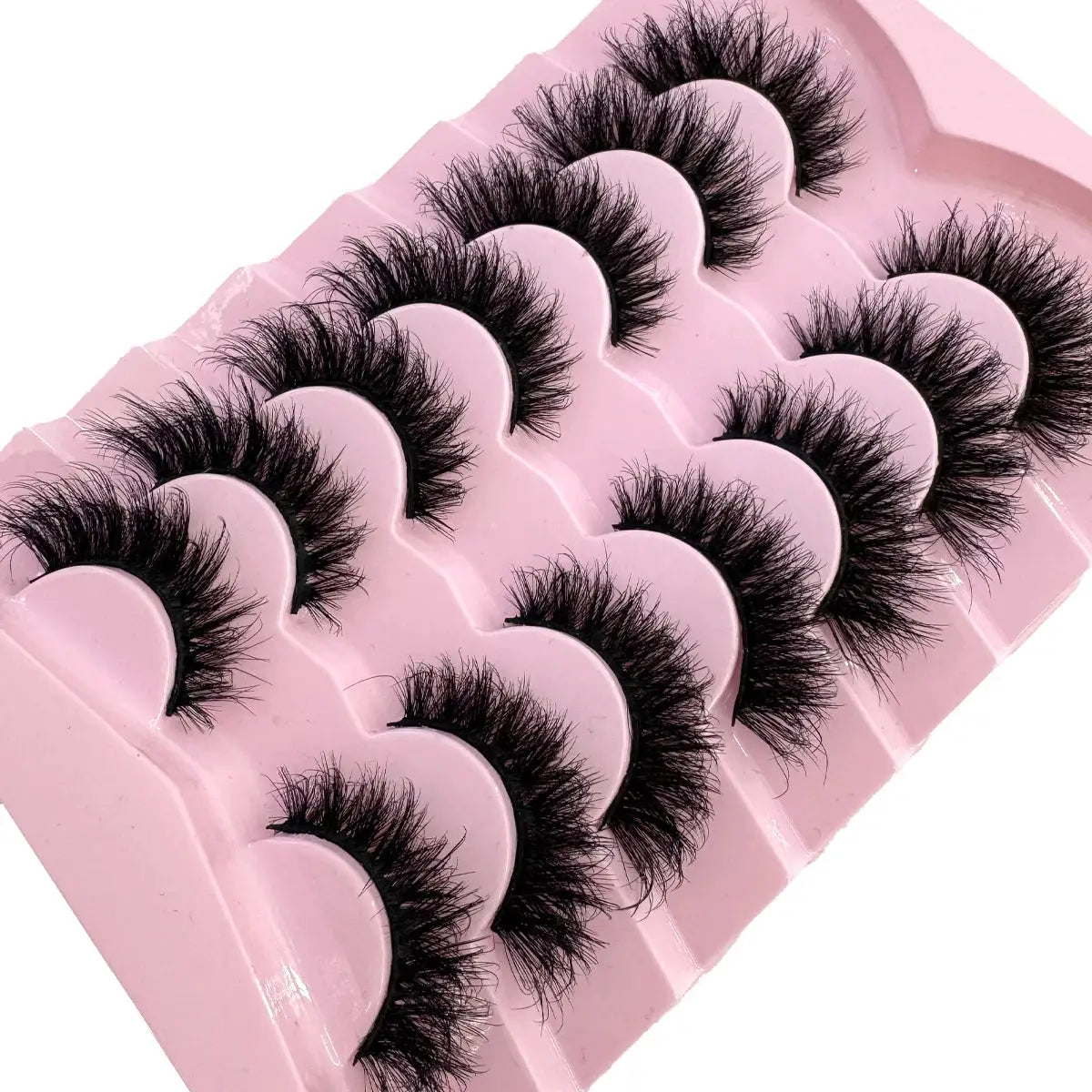 HBZGTLAD 7 Pair Faux Mink Lashes Fluffy Natural Look False Eyelashes Volume Wispy Crossed Thick Fox Eye Cat Eye