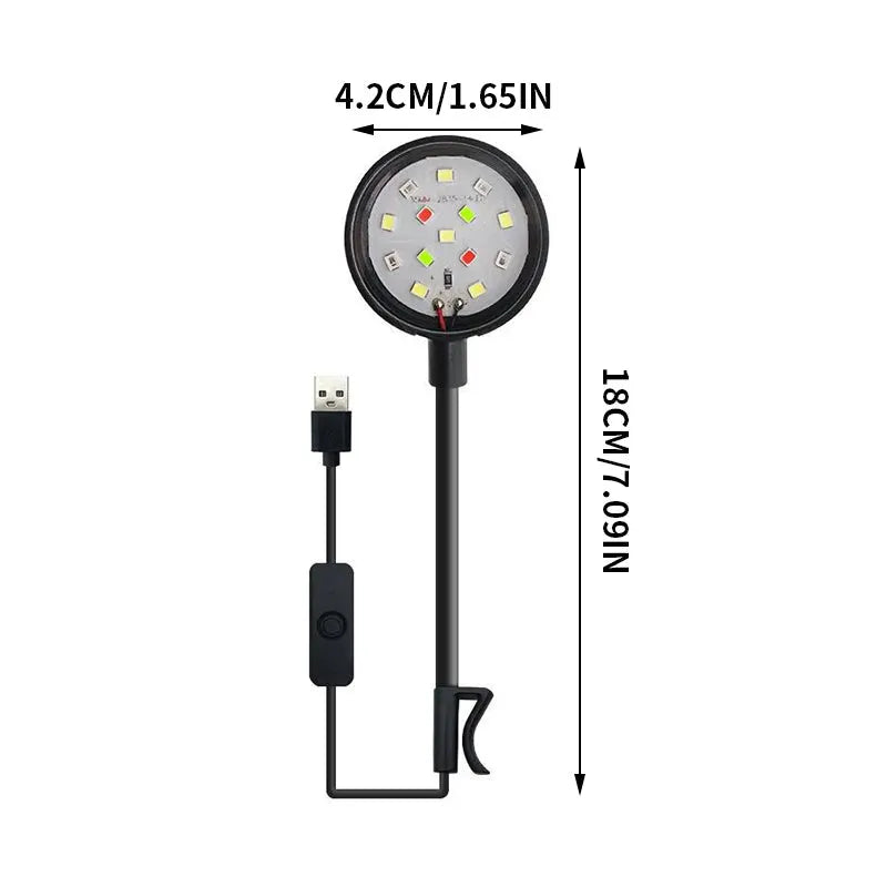 Aquarium Light USB Clip On Full Spectrum LED For Small Fish Tank With Adjustable 360 Degree Rotation