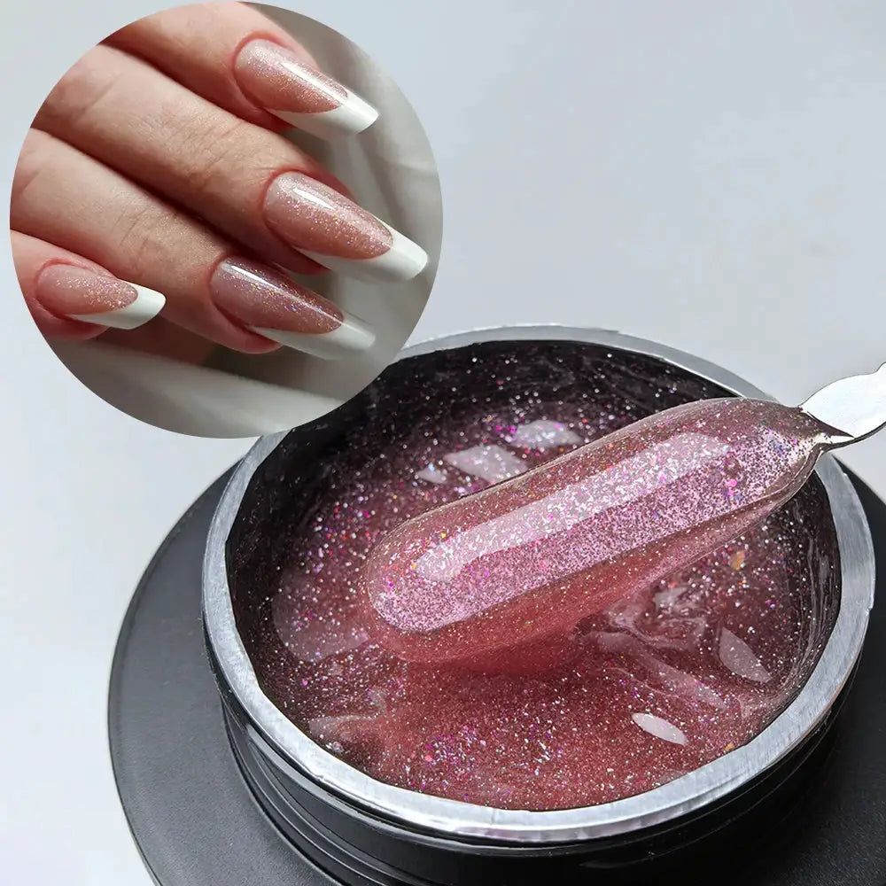 Jillnails 50g Self Leveling Medium Gel Milky Pink White Builder For Easy Shaping Without Running Into Cuticles