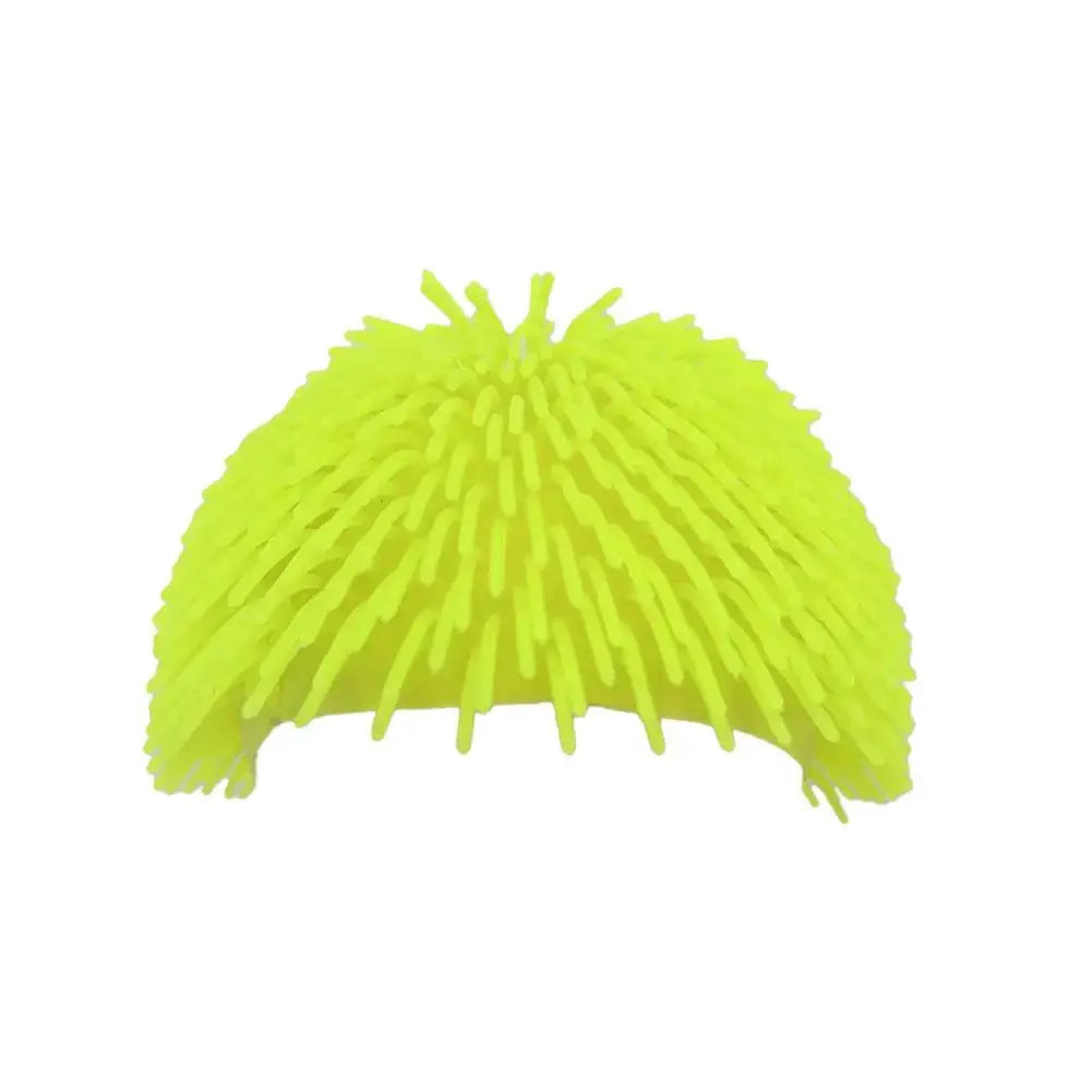 Spiky Ball Prank Hat neon yellow soft TPR wig headwear for kids and adults