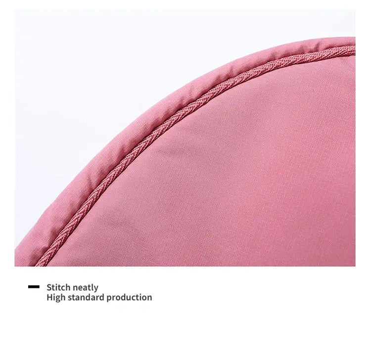 Crossbody bag pink nylon with padded edge stitching